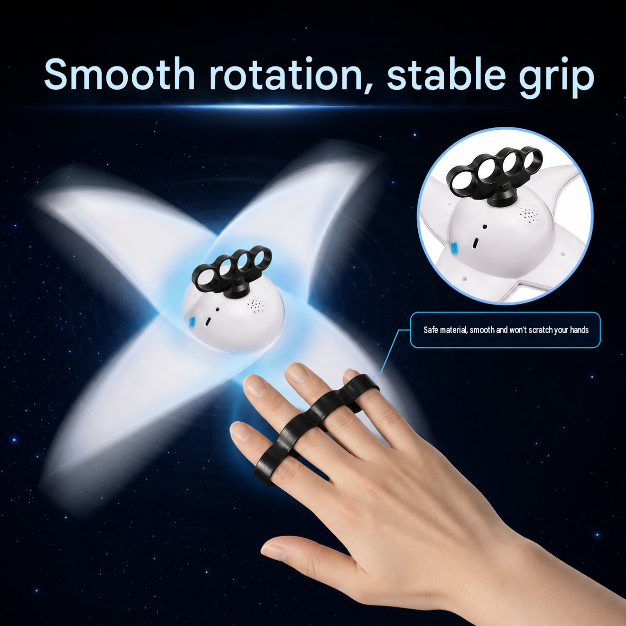 Spiral light spinner finger strap feature image