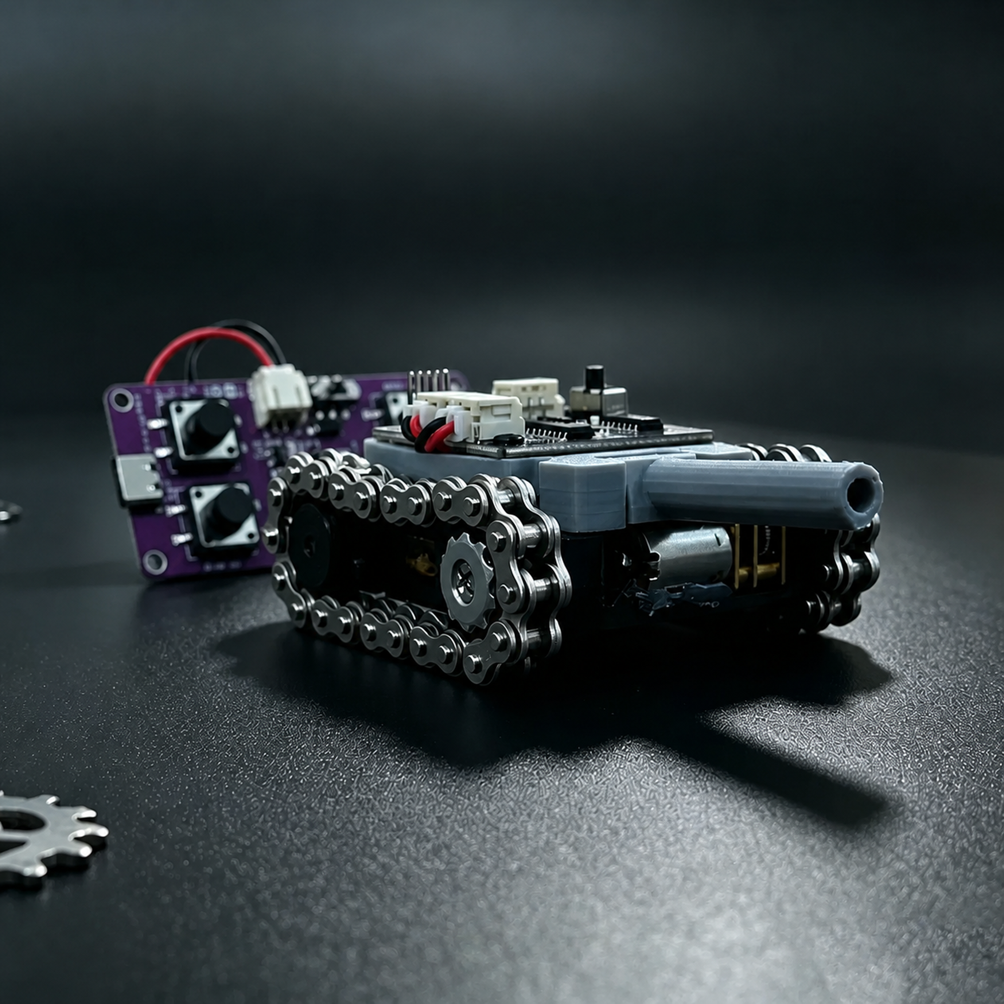 Micro Metal Tracked Robot side angle