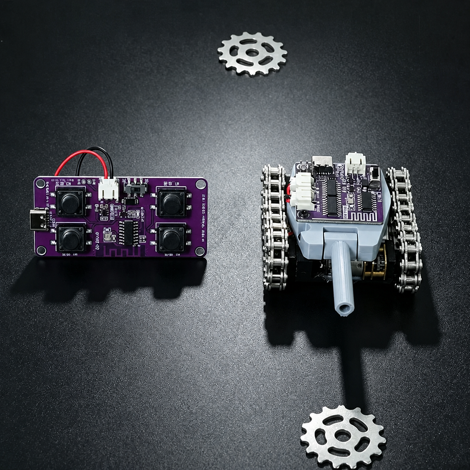Micro Metal Tracked Robot top view kit
