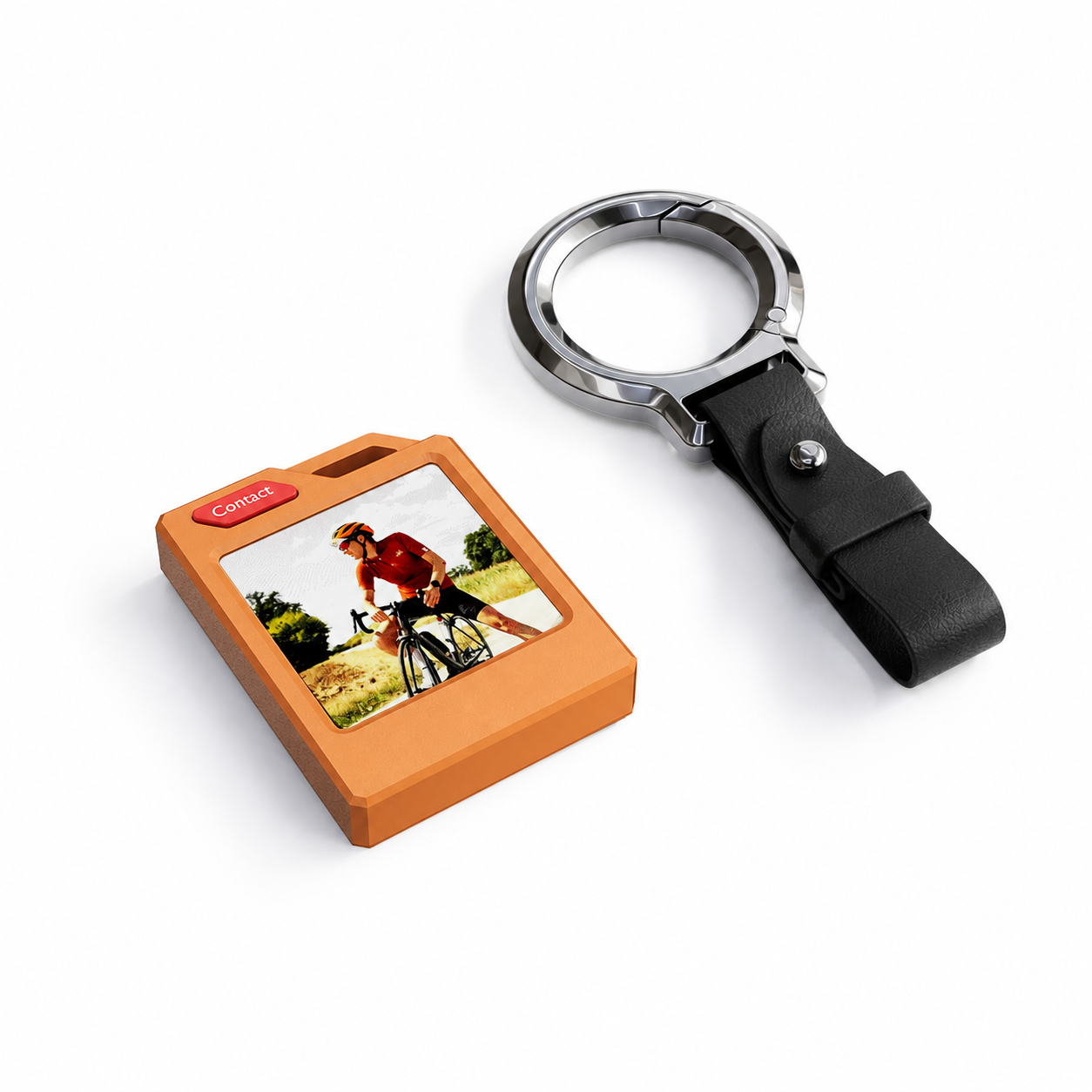 Orange PhotoTag E-Ink anti-lost locator keychain set