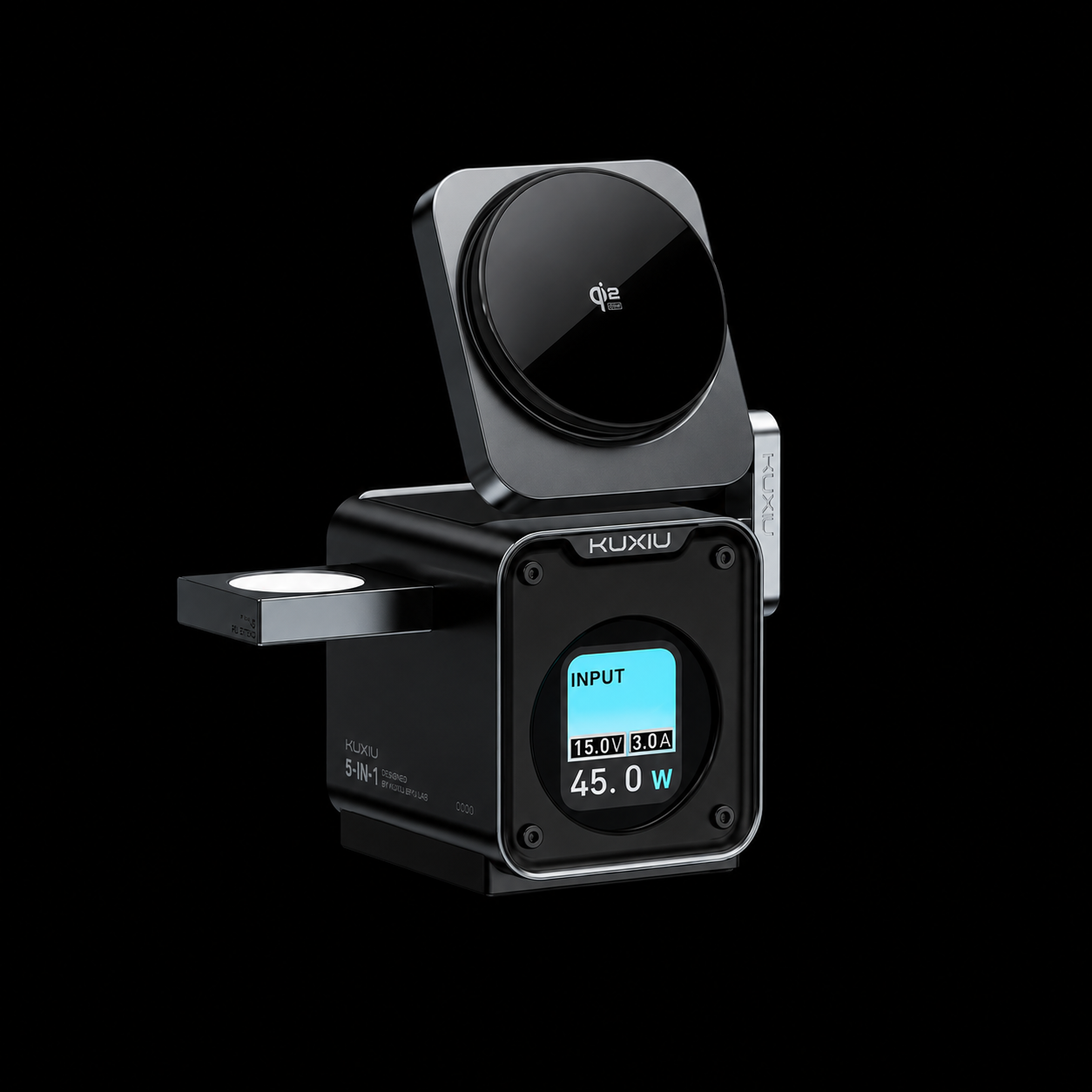 Qi2.2 air-cooled desktop wireless charging station product view