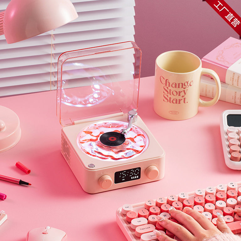 مكبرات صوت بلوتوث ريترو مع جهاز عرض الأضواء المحيطة