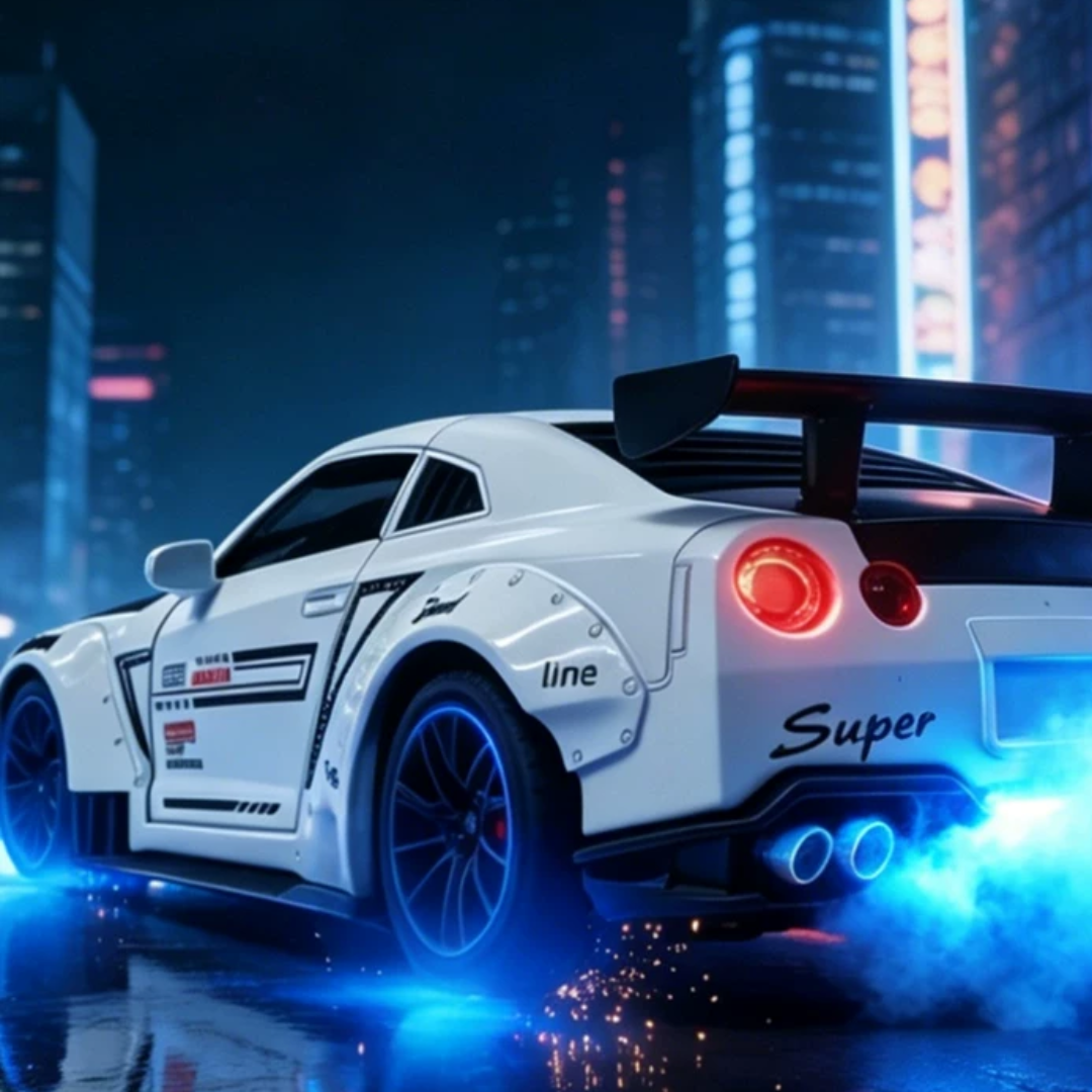 Sports car alarm clock model detail view one