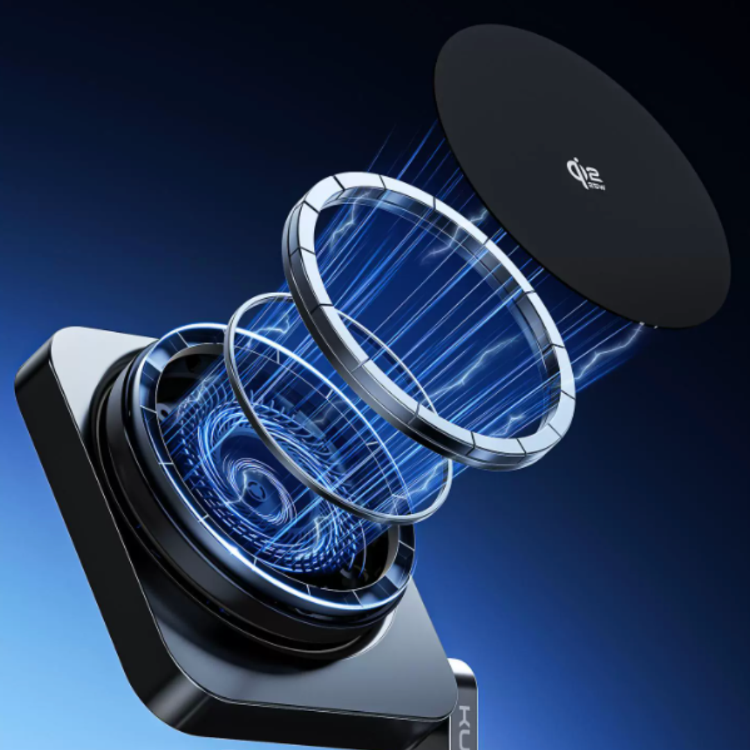 Magnetic wireless charging pad structure display