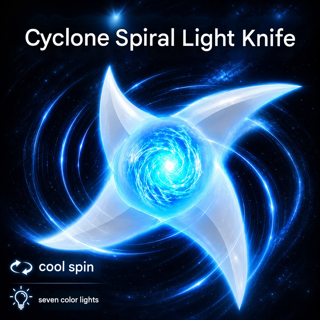 Spiral light spinner motion and light trail feature image