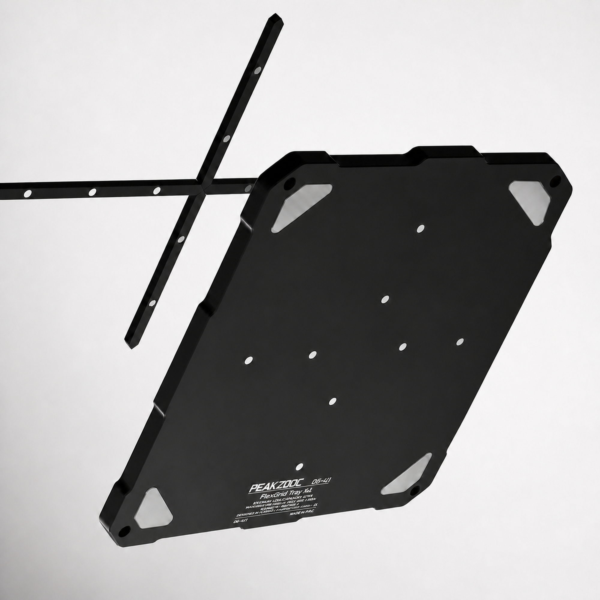 Black organizer tray underside view