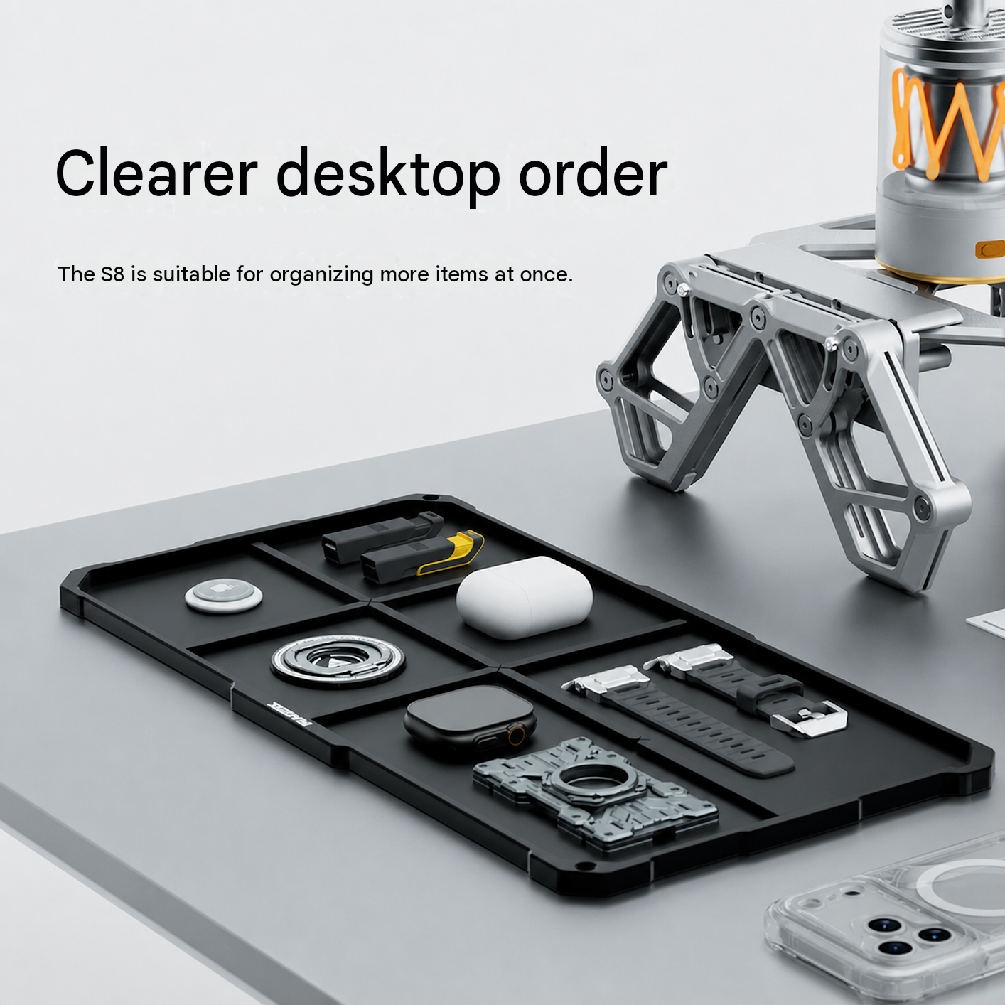 S8 black large desktop organizer tray