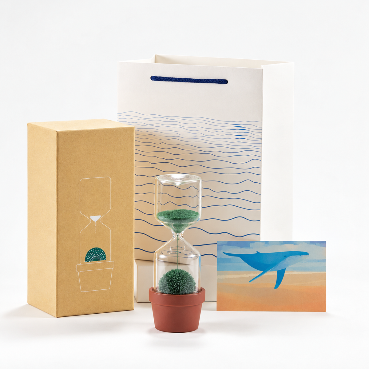 Terracotta magnetic sand hourglass planter