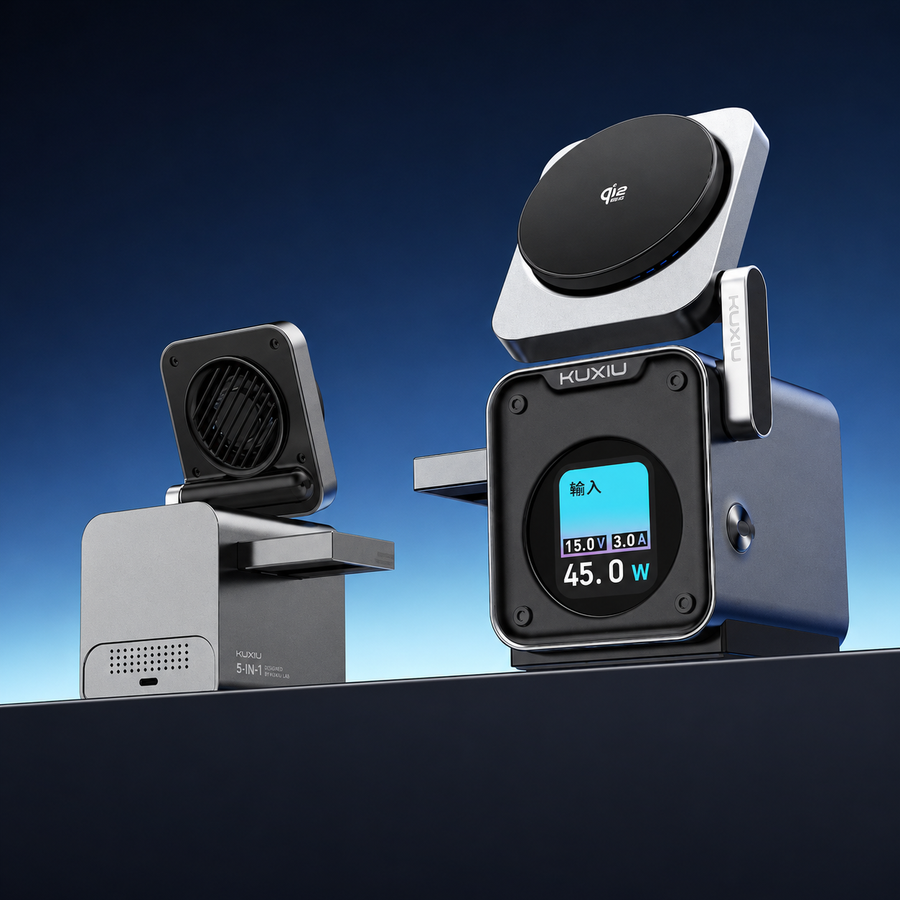 Qi2.2 air-cooled 3-in-1 desktop wireless charging station main image