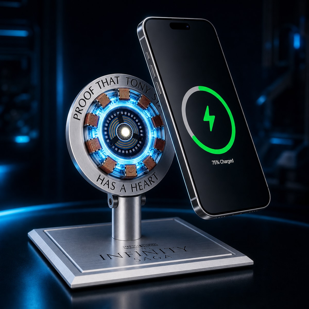 Arc reactor magnetic wireless charging stand main image