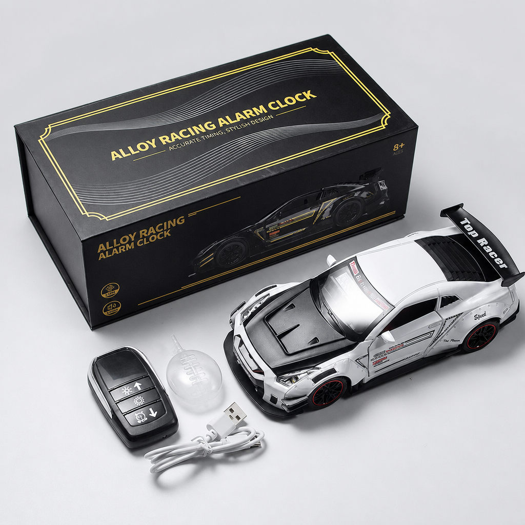 Sports car alarm clock remote control model car with packaging and accessories