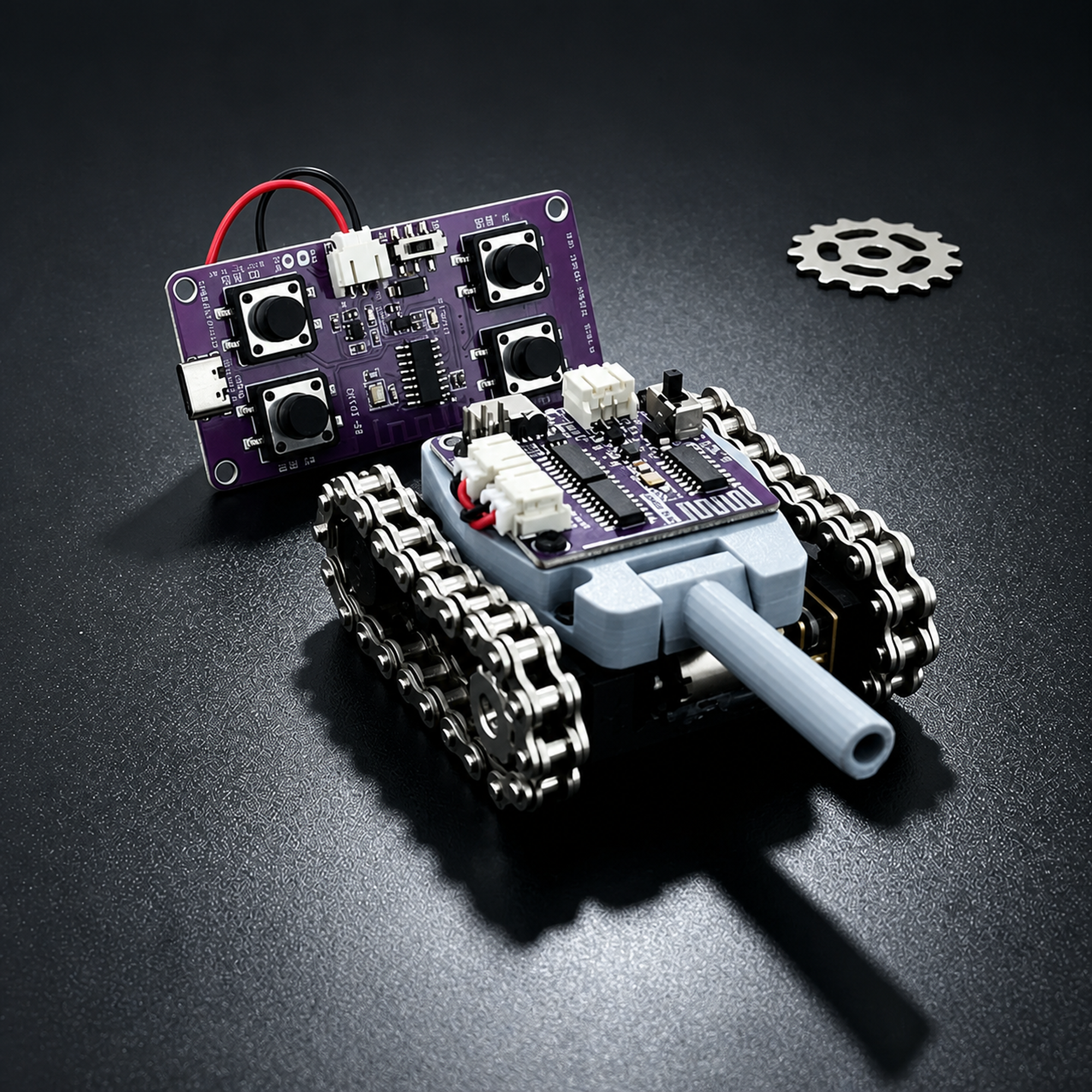 Micro Metal Tracked Robot metal tread detail