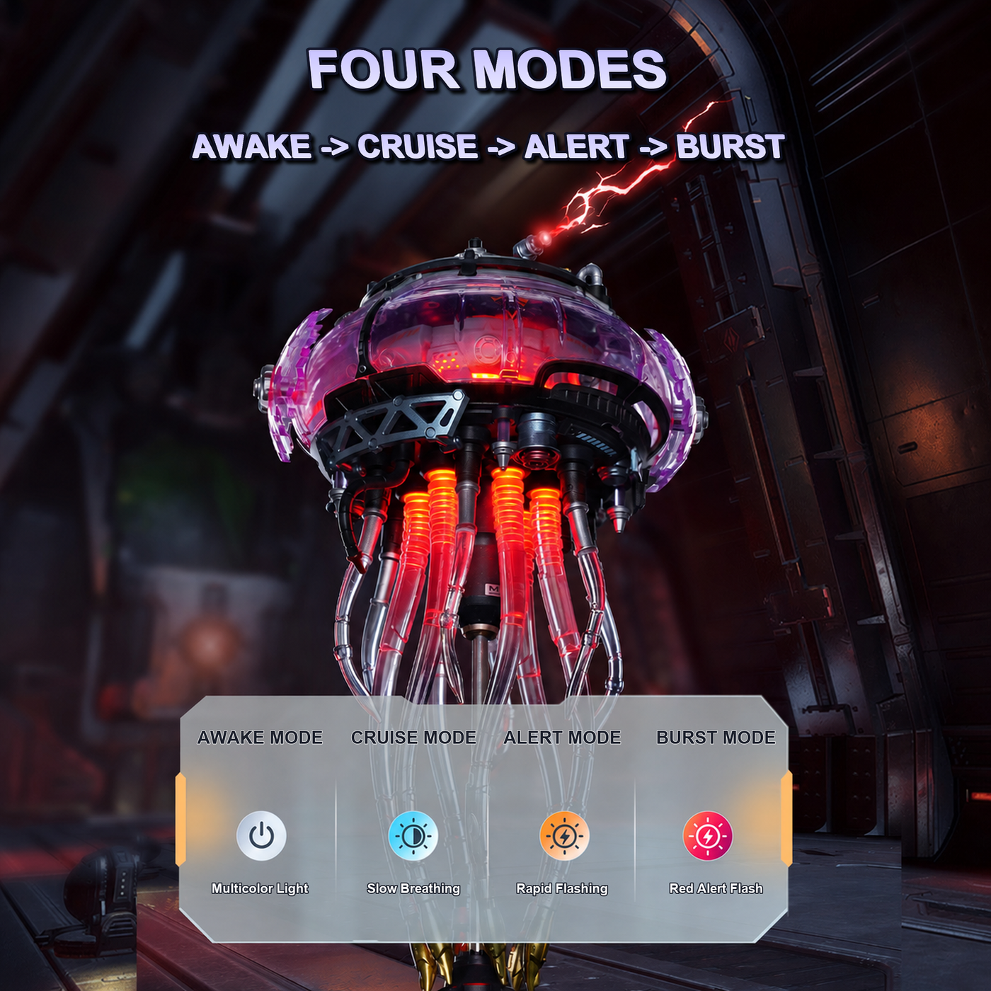 CyberJelly four lighting modes