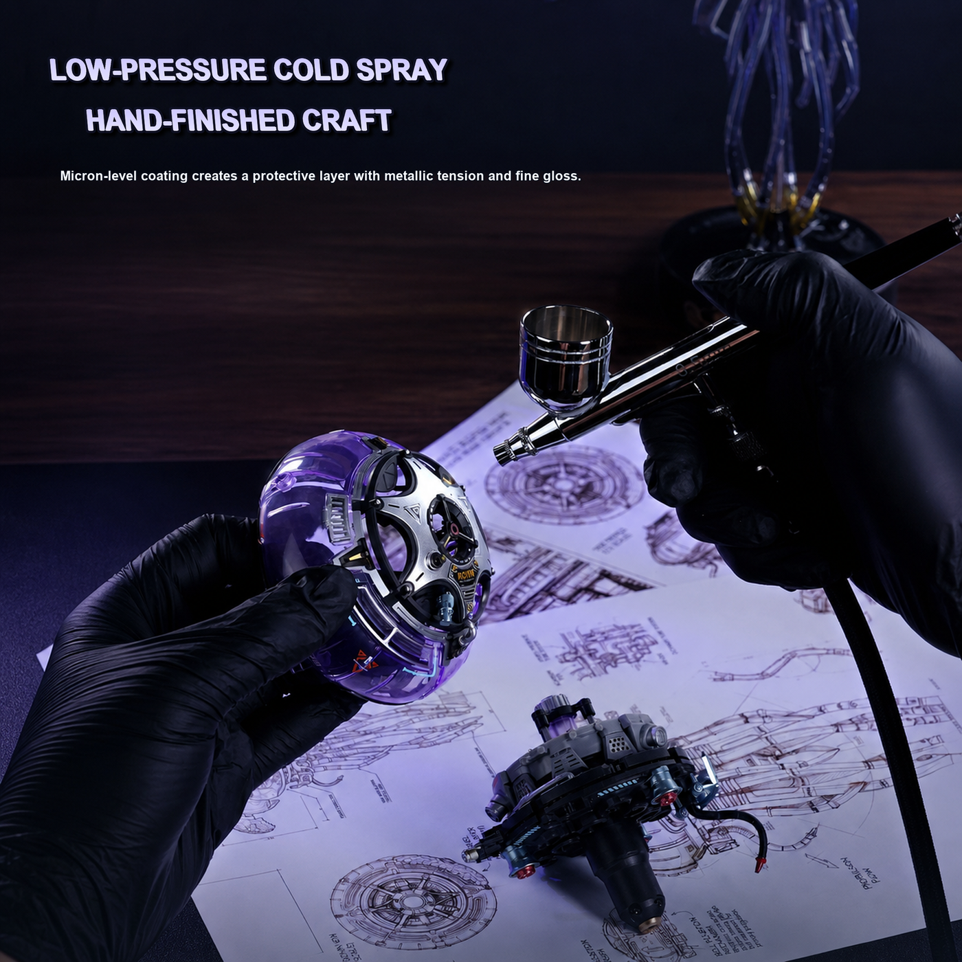 CyberJelly low-pressure cold spray hand-finished craft