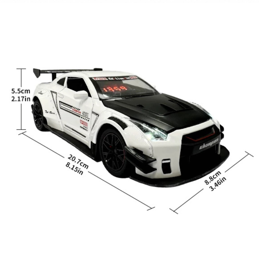Sports car alarm clock model size chart