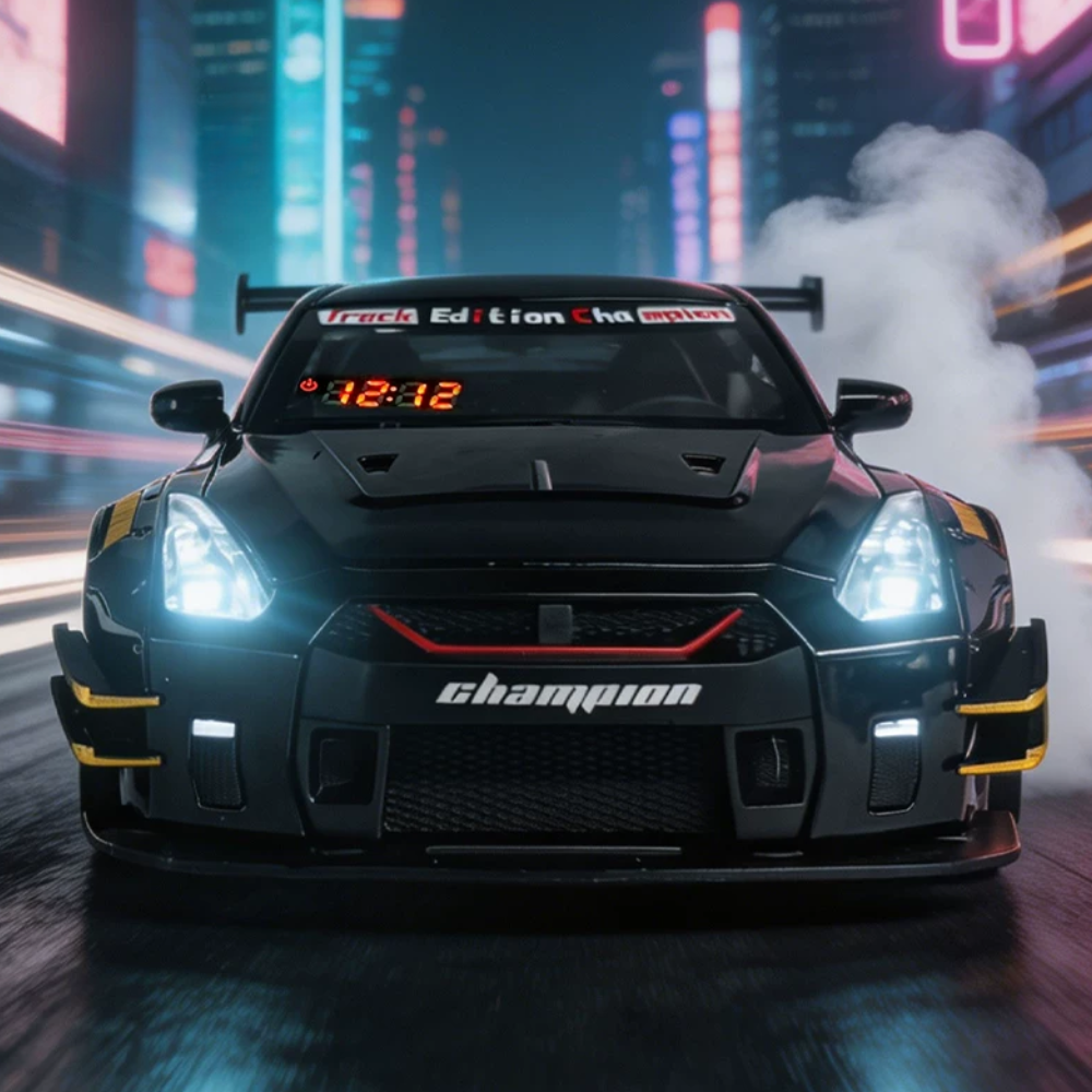 Black sports car alarm clock remote control model car