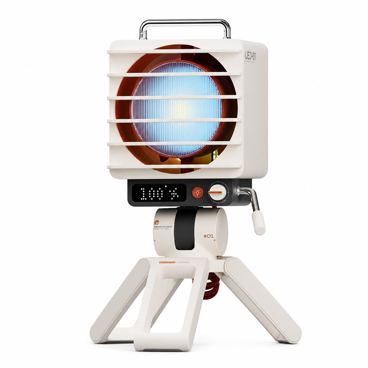 Searchlight desktop fan retro white variant