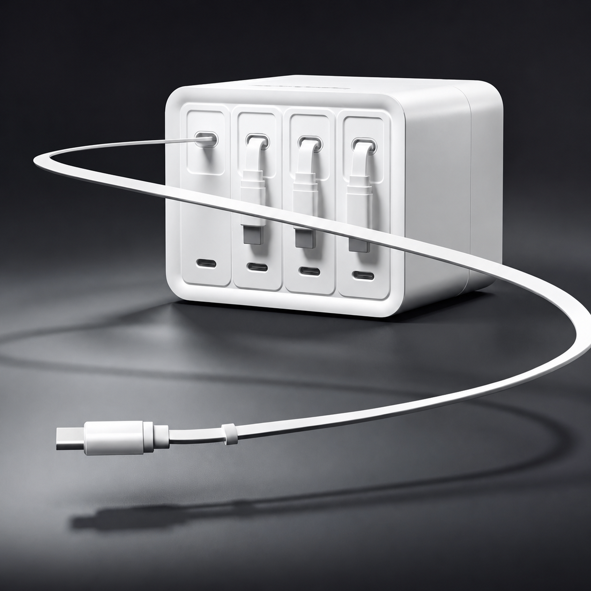 160W Retractable Desktop Charging Station