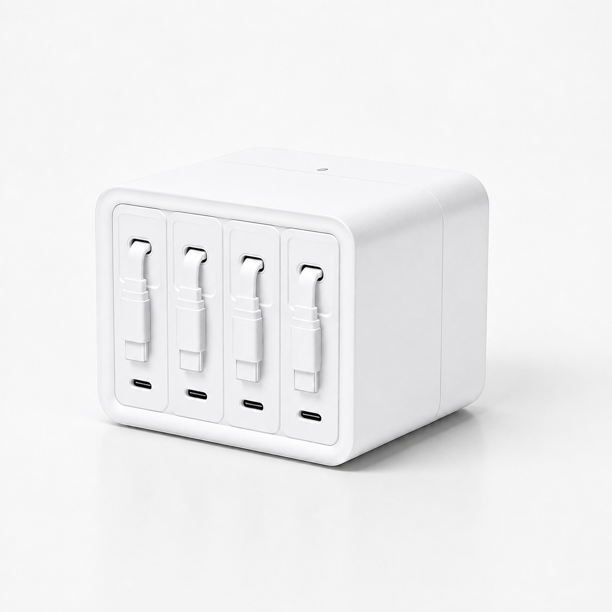 Sand White retractable desktop charging station