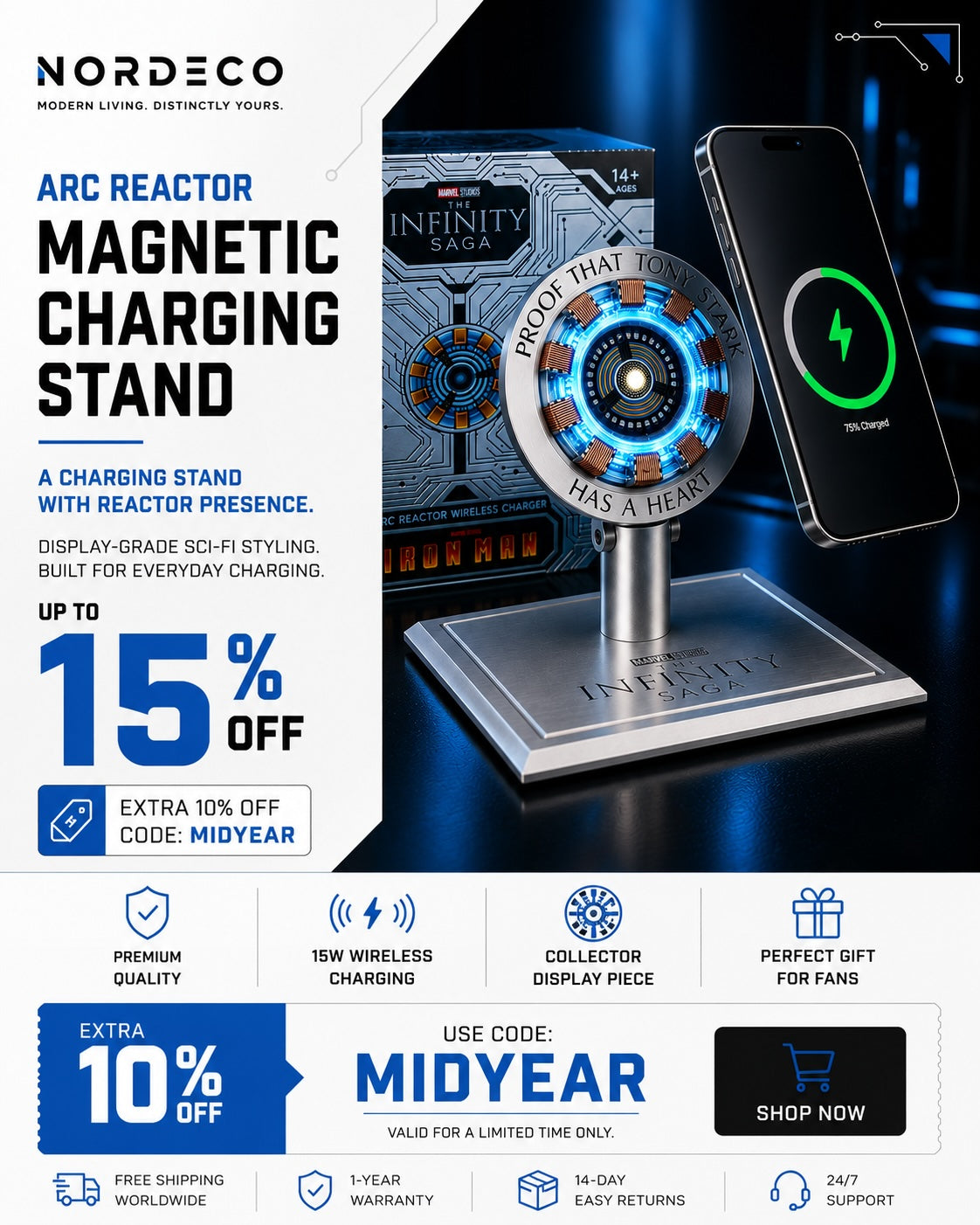 Arc Reactor Magnetic Charging Stand