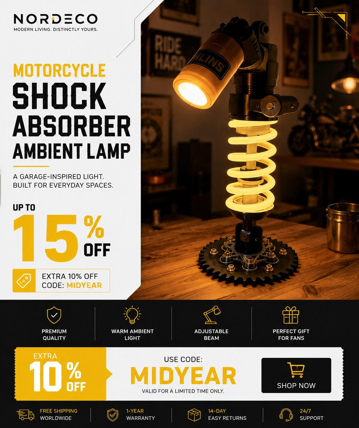 Motorcycle Shock Absorber Lamp